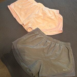 Nike Women's Athletic Shorts - Light Pink and Gray